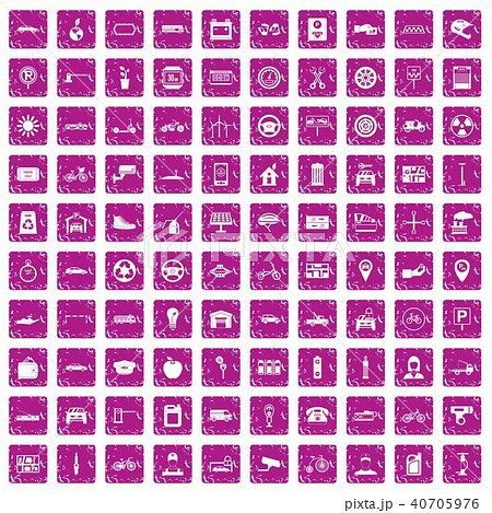 100 parking icons set grunge pink 100 parking icons set grunge pink 40705976