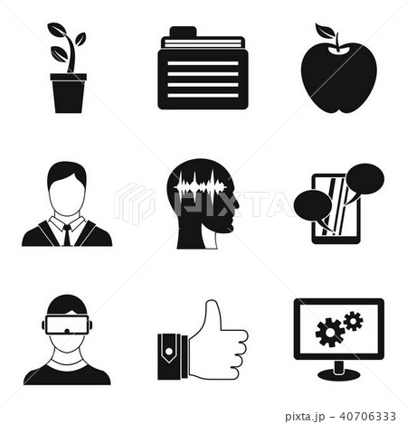 Mind icons set, outline style 40706333