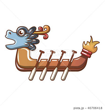 Dragon boat icon, cartoon style 40706418
