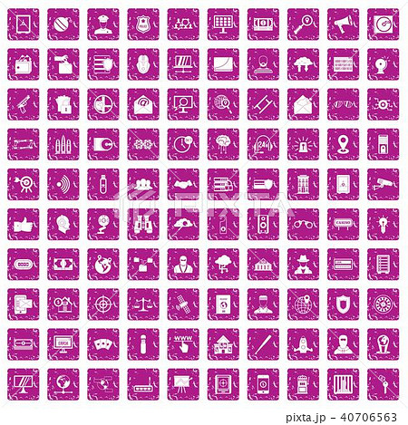 100 security icons set grunge pink 100 security icons set grunge pink 40706563