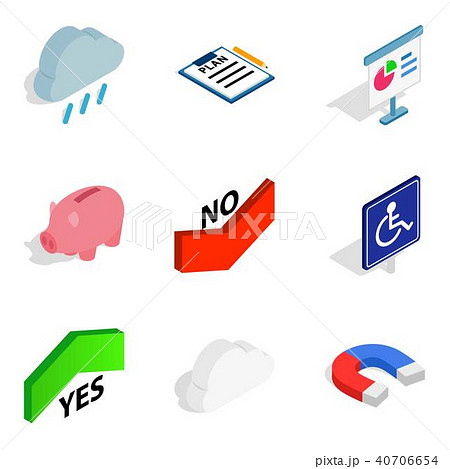 Alarm icons set, isometric style Alarm icons set, isometric style 40706654