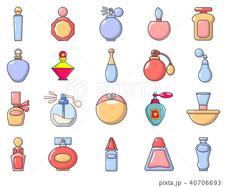 Perfume icon set, cartoon style Perfume icon set, cartoon style 40706693