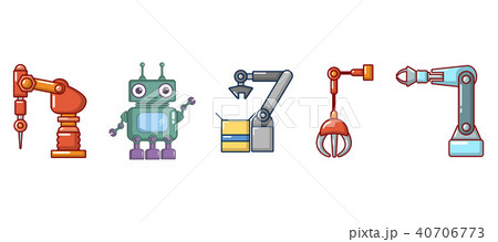 Robot icon set, cartoon style 40706773
