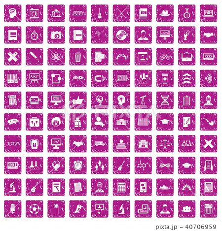 100 student icons set grunge pink 100 student icons set grunge pink 40706959