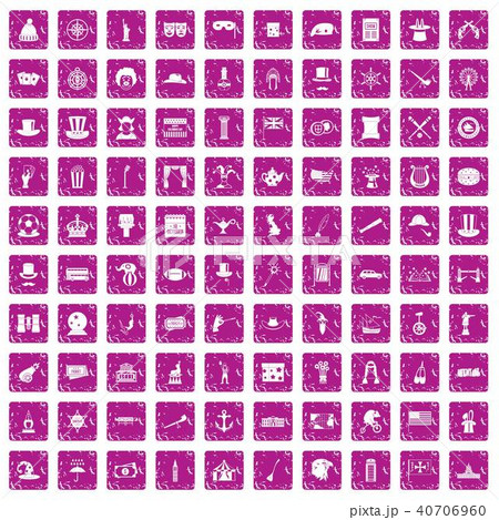 100 top hat icons set grunge pink 100 top hat icons set grunge pink 40706960