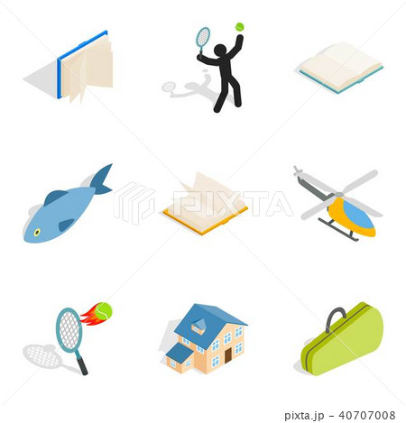 Business entertainment icons set, isometric style Business entertainment icons set, isometric style 40707008