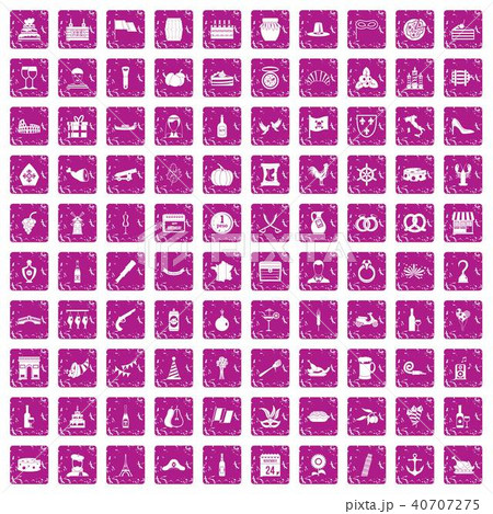 100 alcohol icons set grunge pink 100 alcohol icons set grunge pink 40707275