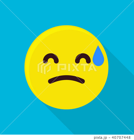 Sweaty emoticon icon, flat style Sweaty emoticon icon, flat style 40707448