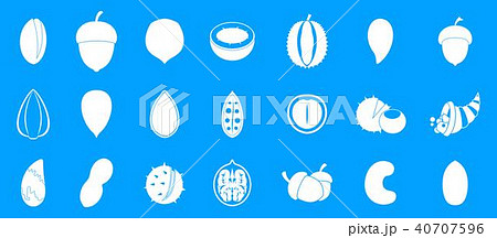 Nuts icon blue set vector 40707596