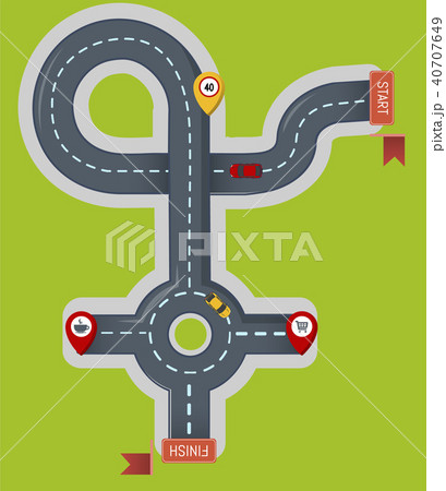 Crossroad icon, flat style 40707649