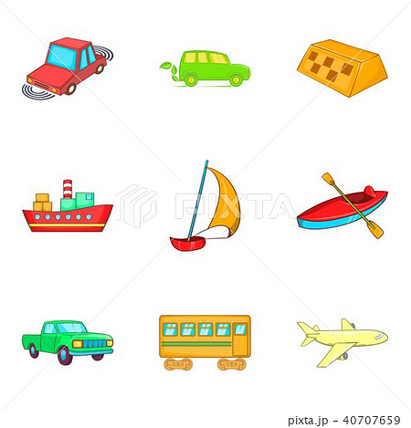Shipment icons set, cartoon style Shipment icons set, cartoon style 40707659