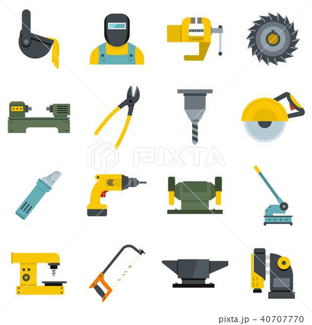 Metal working icons set vector flat 40707770