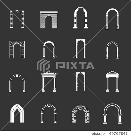 Arch set grey vector 40707841