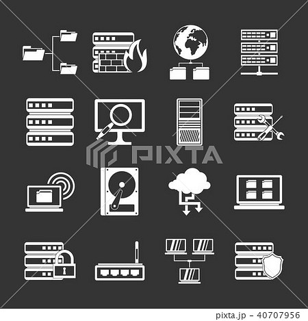 Big data icons set grey vector Big data icons set grey vector 40707956