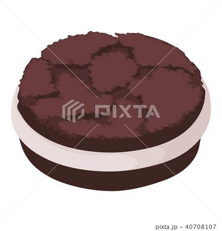 Oreo biscuit icon, isometric style Oreo biscuit icon, isometric style 40708107