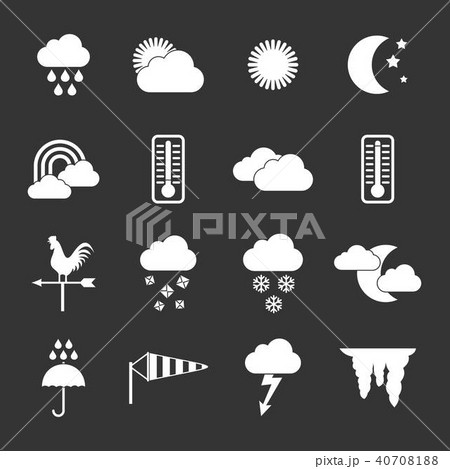 Weather icons set grey vector 40708188