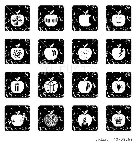 Apple logo icons set grunge vector Apple logo icons set grunge vector 40708268