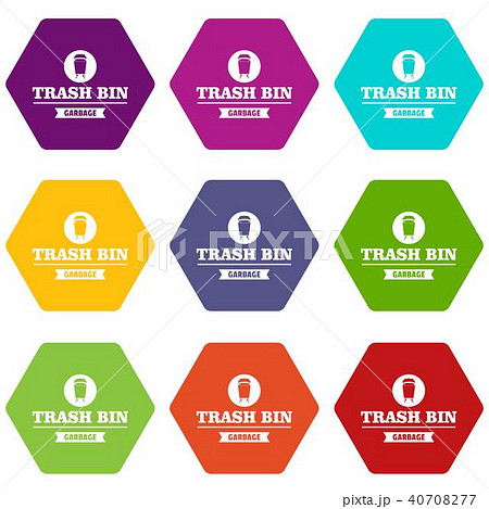 Bin street icons set 9 vector Bin street icons set 9 vector 40708277