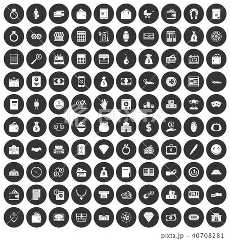 100 deposit icons set black circle 100 deposit icons set black circle 40708281