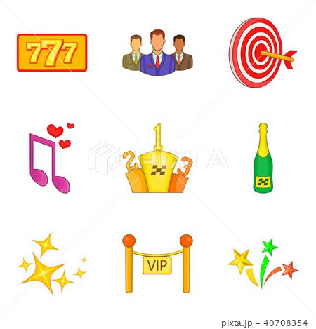 Dominate icons set, cartoon style Dominate icons set, cartoon style 40708354