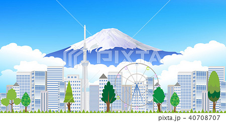 富士山　東京　風景　背景 40708707