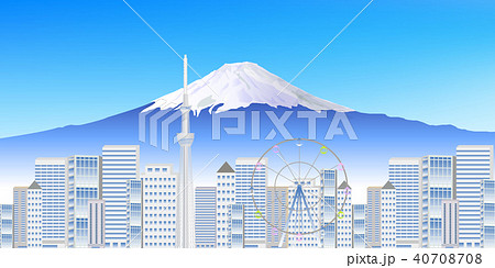 富士山　東京　風景　背景  40708708
