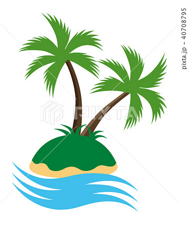 Palm Tree Island Icon Stock Illustration