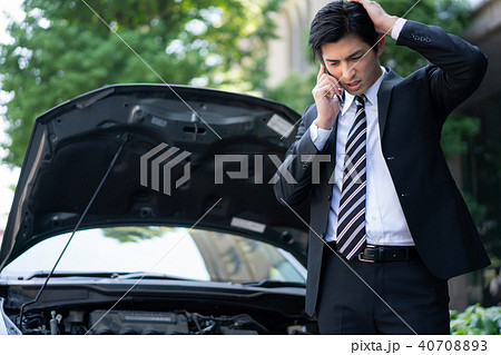 故障 車 ビジネスマン ロードサービス 故障 車 ビジネスマン ロードサービス 40708893
