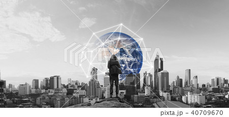 Business travel and internet. Element from NASA 40709670