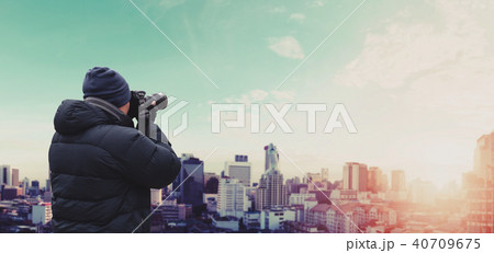 a man taking photography of Bangkok city 40709675