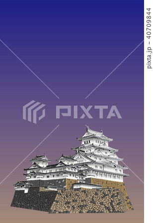 日本の城現存天守姫路城青空バック 日本の城現存天守姫路城青空バック 40709844