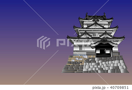 日本の城現存天守宇和島城青空バック 40709851
