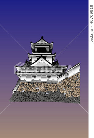 日本の城現存天守高知城青空バック 40709919