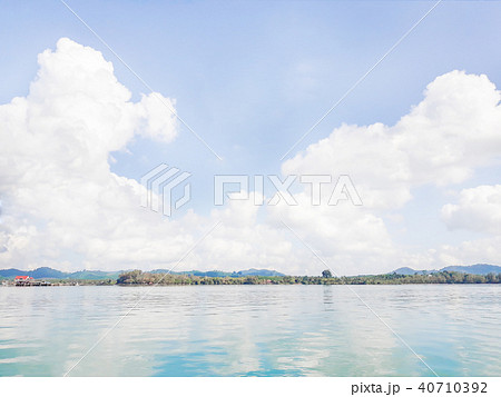 Blue sea with island and sky in Thailand Blue sea with island and sky in Thailand 40710392