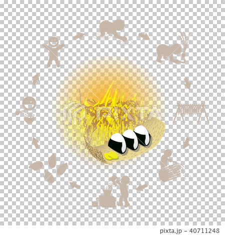 米飯糰和米生產的例證 米飯糰和米生產的例證 40711248