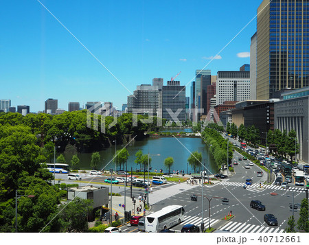 日比谷交差点とお堀　～東京ミッドタウン日比谷屋上からの眺め 40712661