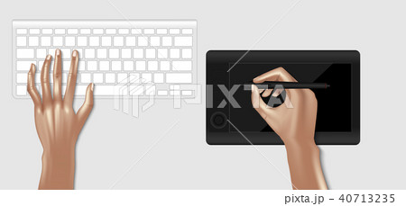 Top view mockup of graphic designer workplace 40713235