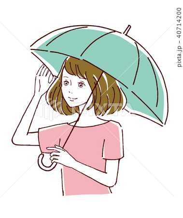 日傘をさす女性のイラスト素材