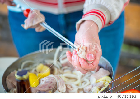 while preparing a delicious shish kebab while preparing a delicious shish kebab 40715193