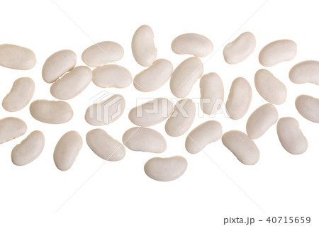 White kidney beans isolated on white background with copy space for your text. Top view 40715659