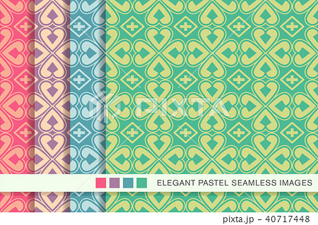 Seamless pastel retro pattern background set 40717448