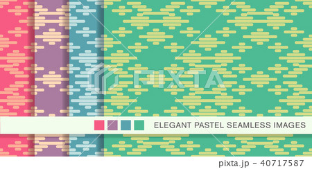 Seamless pastel retro pattern background set 40717587
