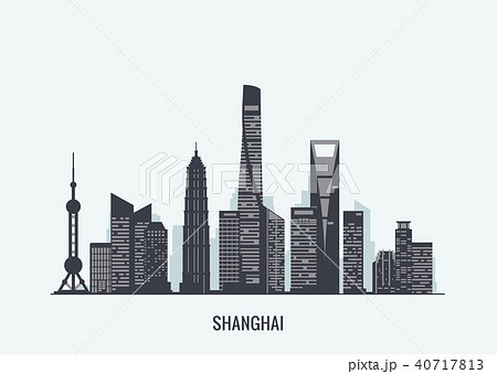 Shanghai skyline silhouette Shanghai skyline silhouette 40717813