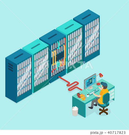 Data center and hosting. Network internet database. 40717823