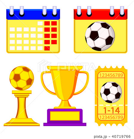 Colorful soccer championship waiting elements set 40719766
