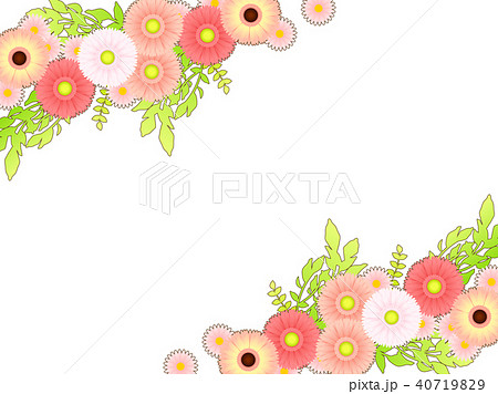 ガーベラのフレームのイラスト素材