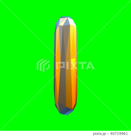 Capital latin letter I in low poly style isolated on green background 40719961