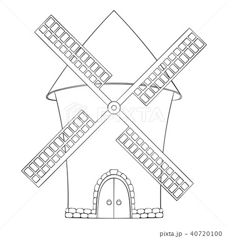 Windmill. Outline vector illustration Windmill. Outline vector illustration 40720100