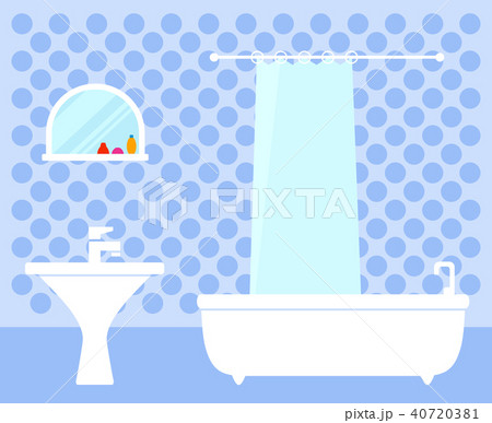 bathroom interior on flat design 40720381