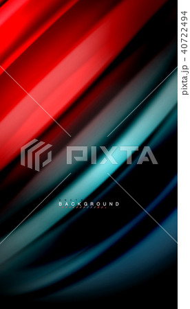 Abstract wave lines fluid rainbow style color stripes on black background 40722494